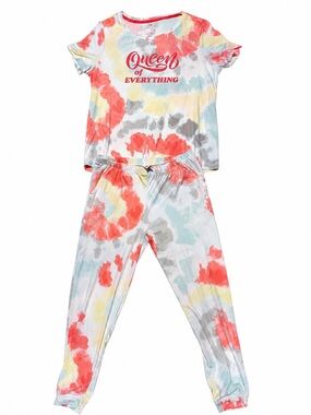Women’s Tie-Dye “Queen of Everything” 2-Piece Pajama Set Size S NWT